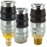 E-z-mate 系列快換陰接頭，扭轉(zhuǎn)開關空氣流通，符合 ISO 4414 排氣要求